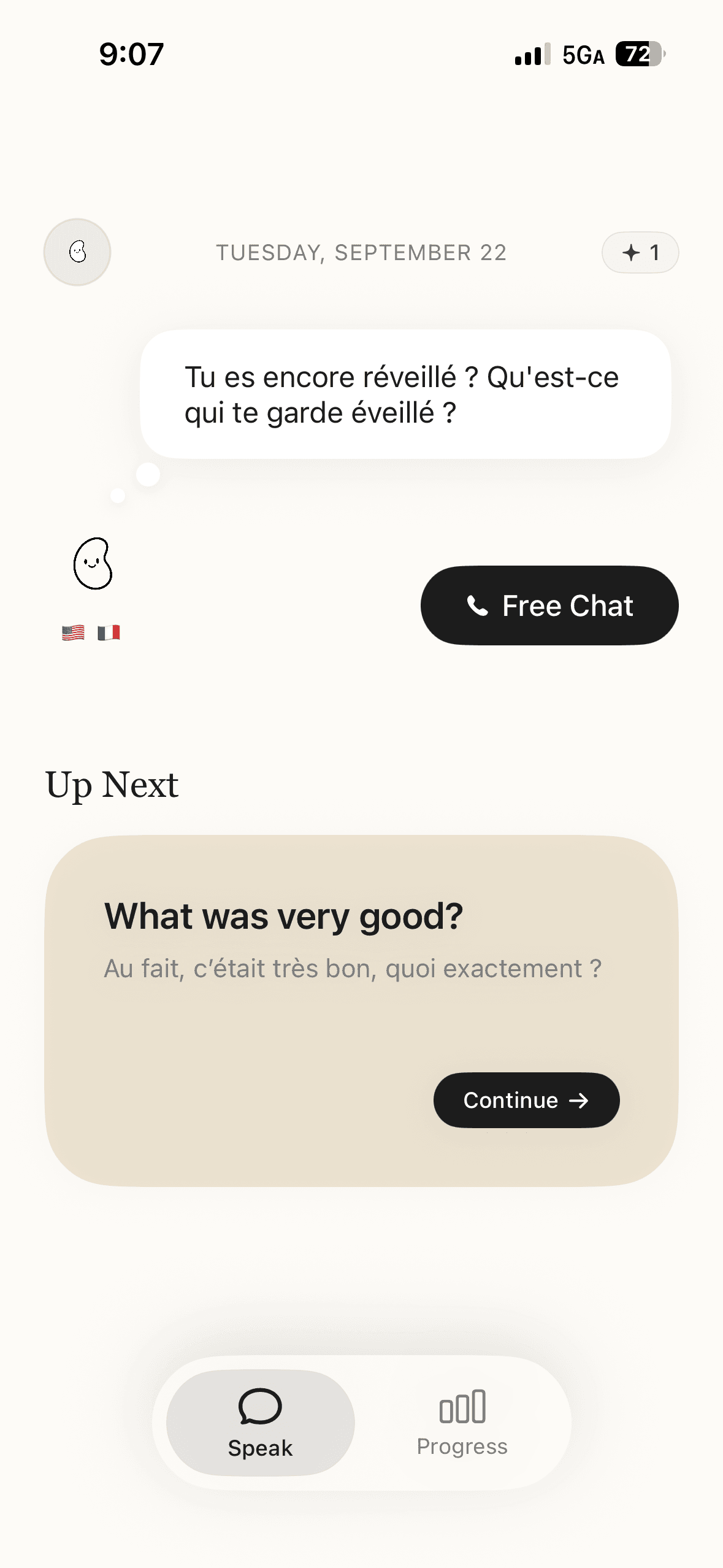 Conversation continuation about daily life topics