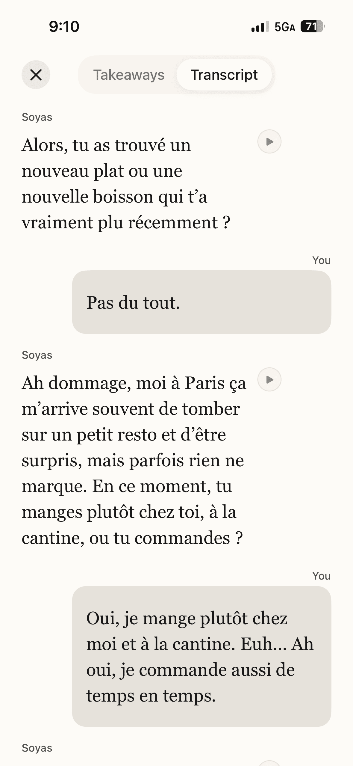 Full conversation transcript with bilingual context